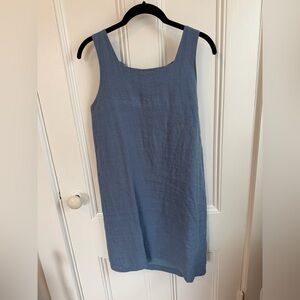 Emerson Fry Dusty Blue Linen Shift Dress